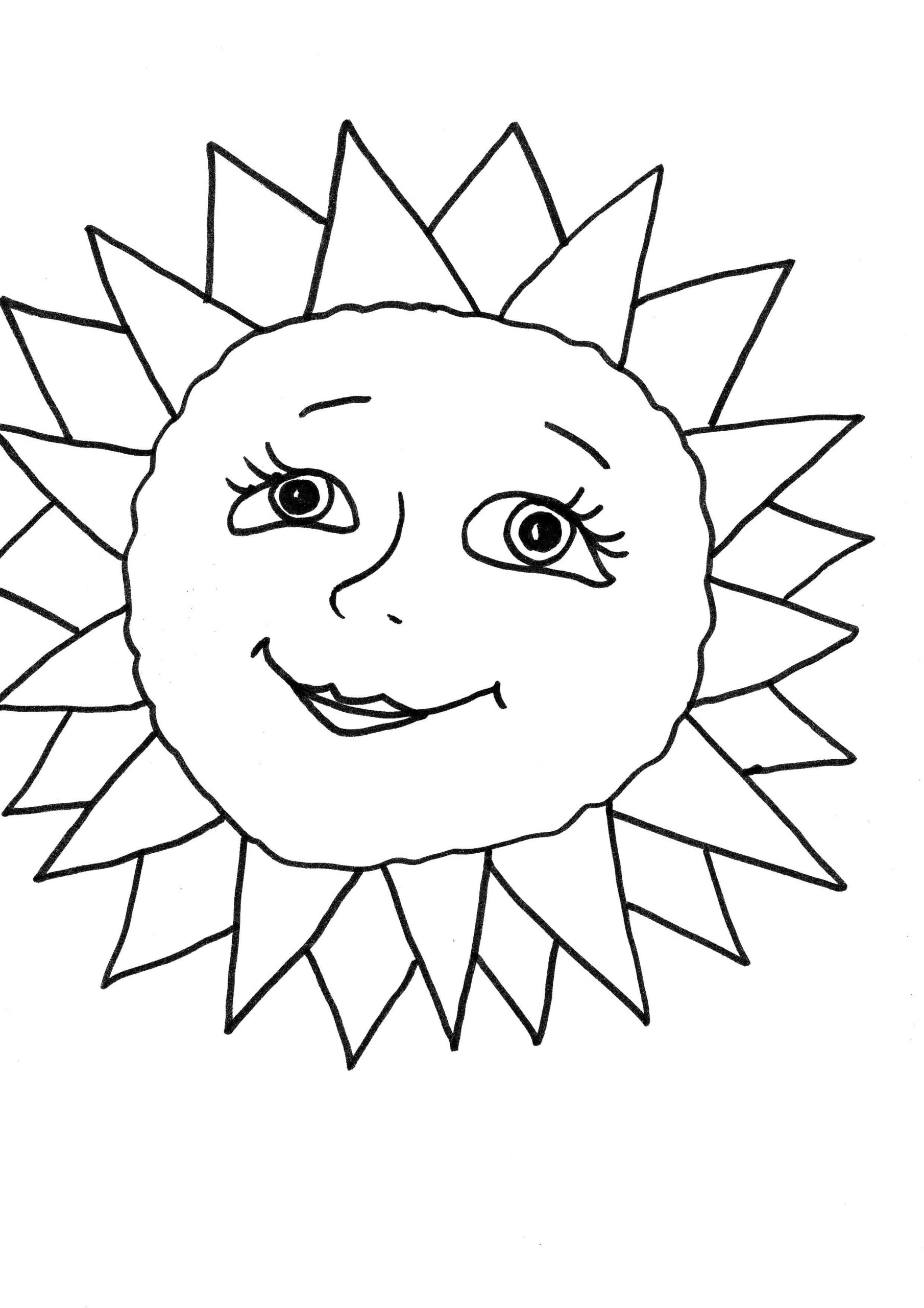 Aurinko on siis herännyt! Värityskuva