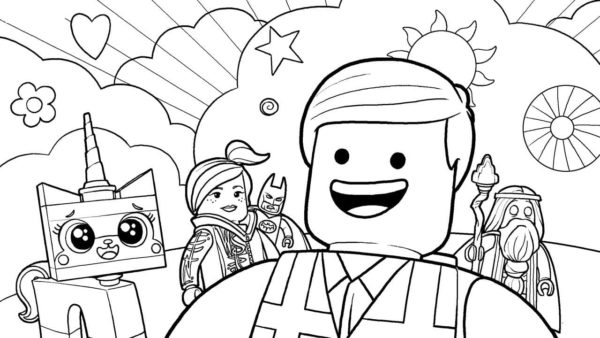 Iloiset LEGO-hahmot Värityskuva