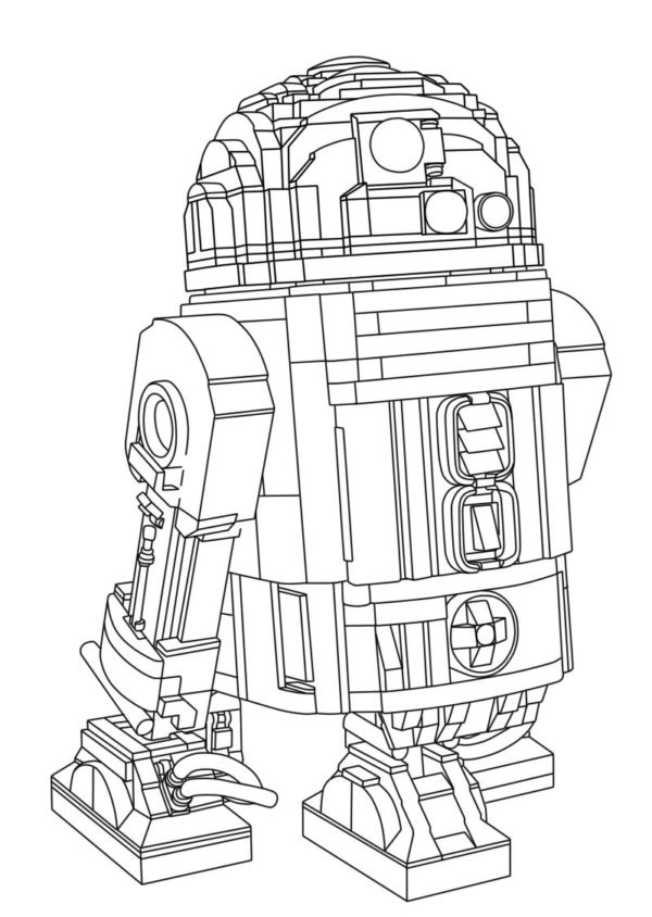 Lego R2D2 värityssivu Värityskuva