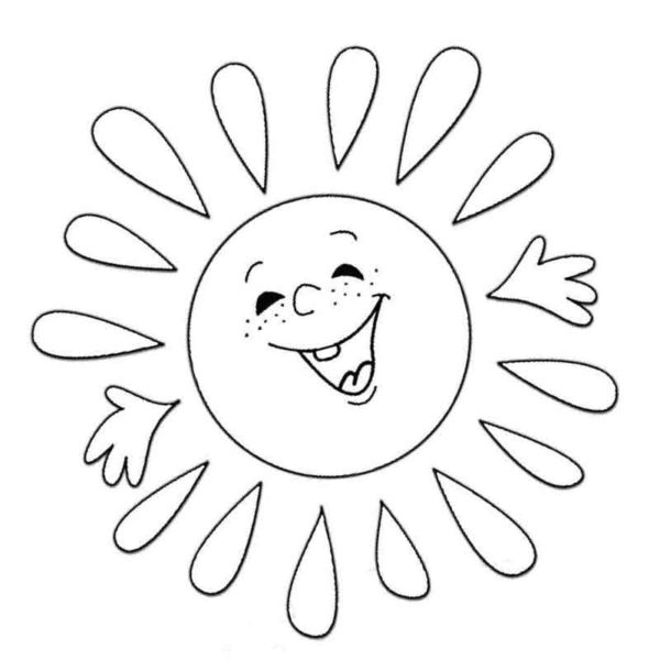 Lempein aurinko pisamioilla. Värityskuva