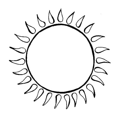 Paahtava aurinko helteisenä päivänä Värityskuva