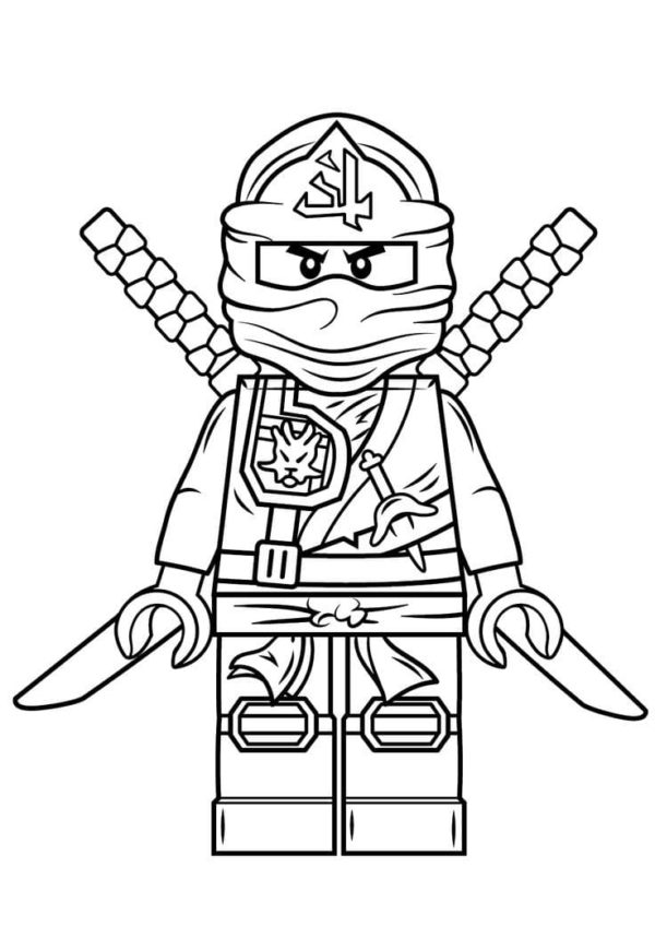 Tulinen ninja. Korkealaatuinen väritys Värityskuva