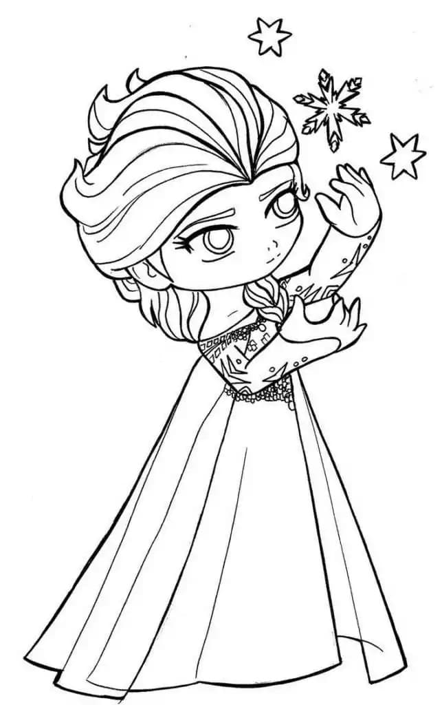 Chibi Elsa Värityskuva
