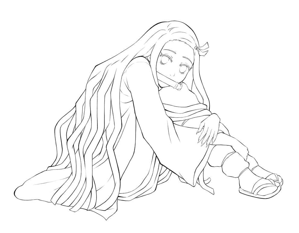 Demon Slayer Nezuko Värityskuva