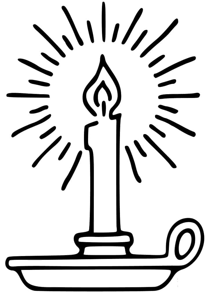 Erittäin helppo joulukynttilä Värityskuva