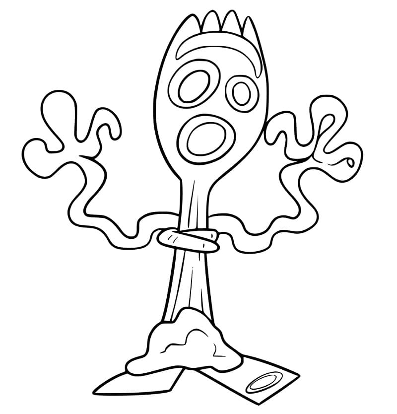 Forky Disney Toy Story 4:stä Värityskuva