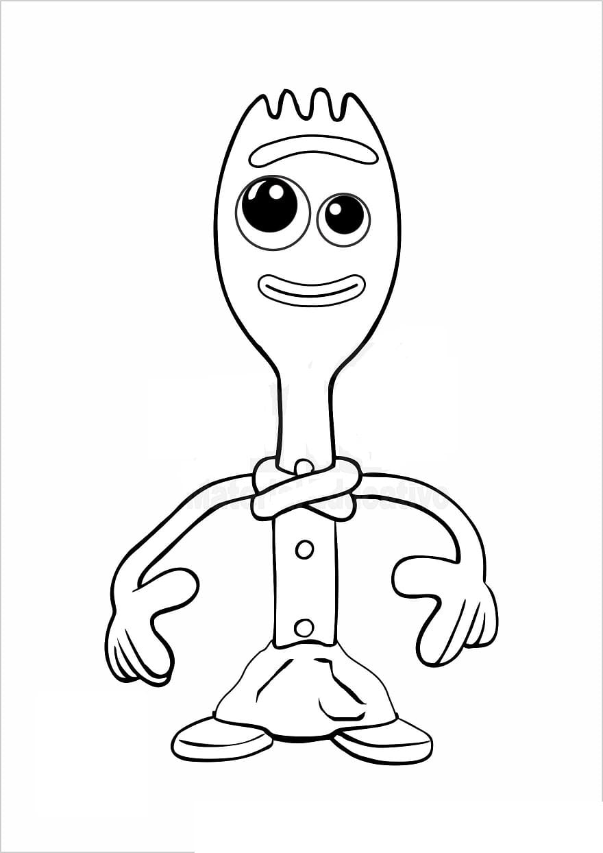 Forky Toy Story 4 Värityskuva