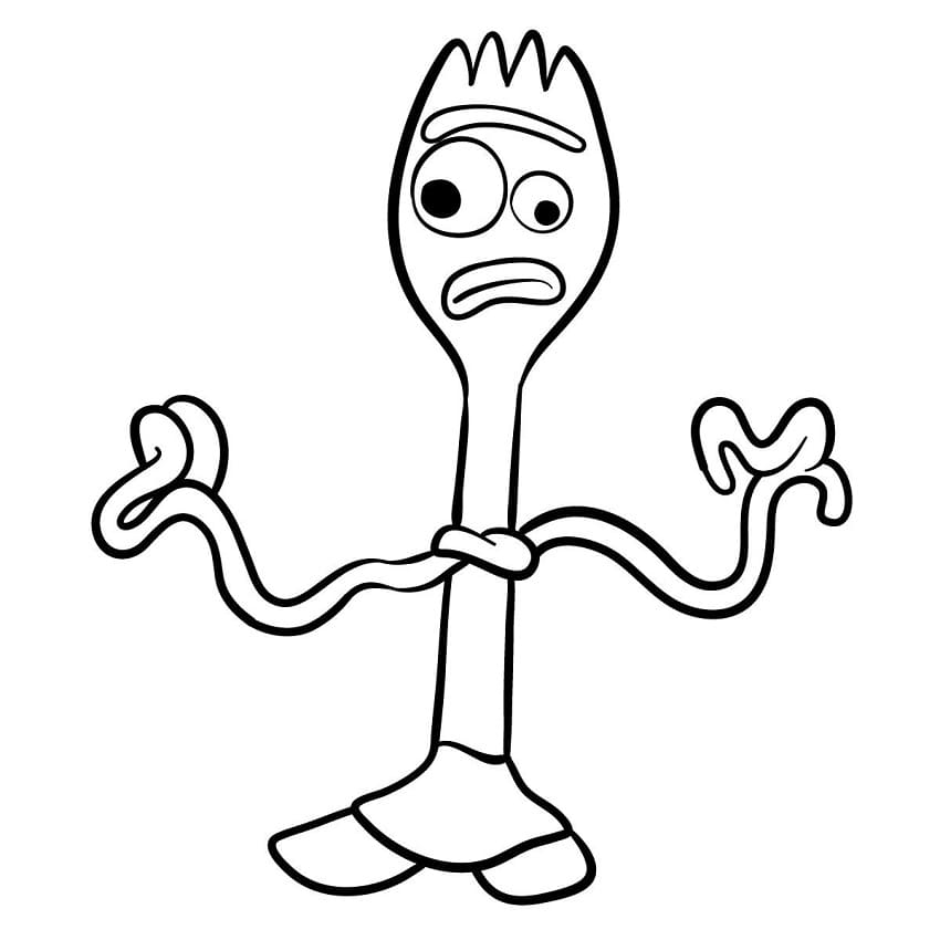Forky Toy Story 4:stä Värityskuva