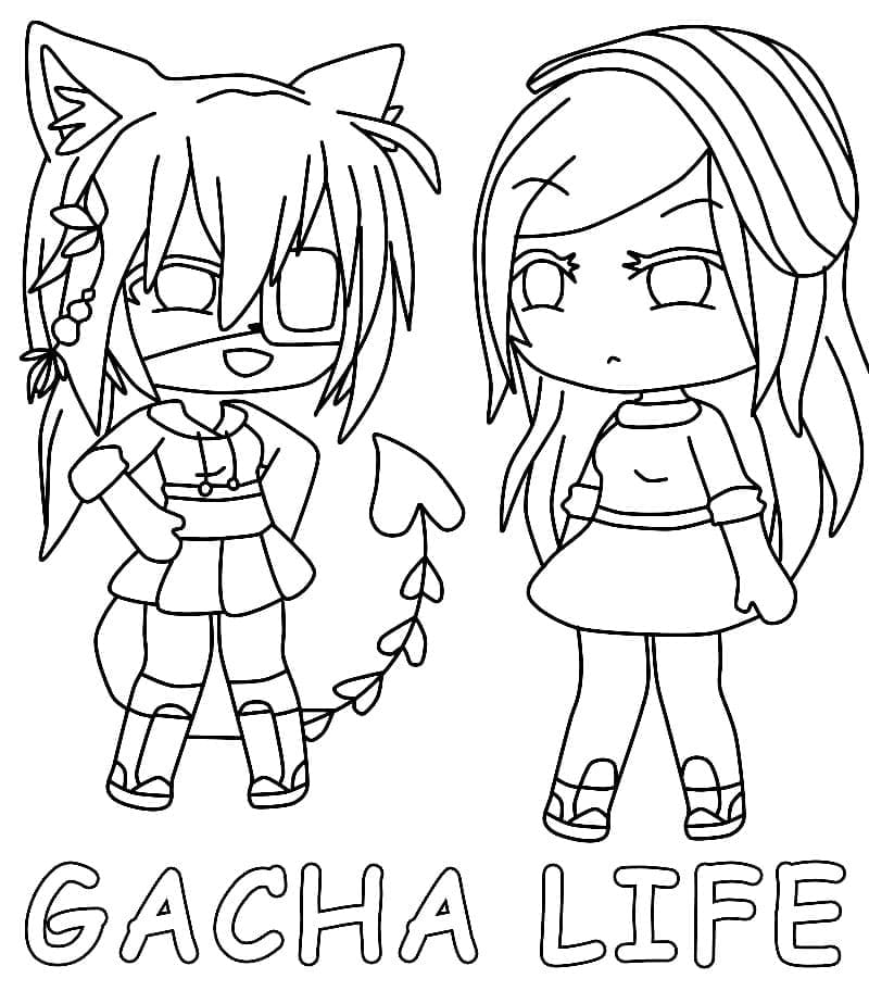 Gacha Life -Tytöt Värityskuva