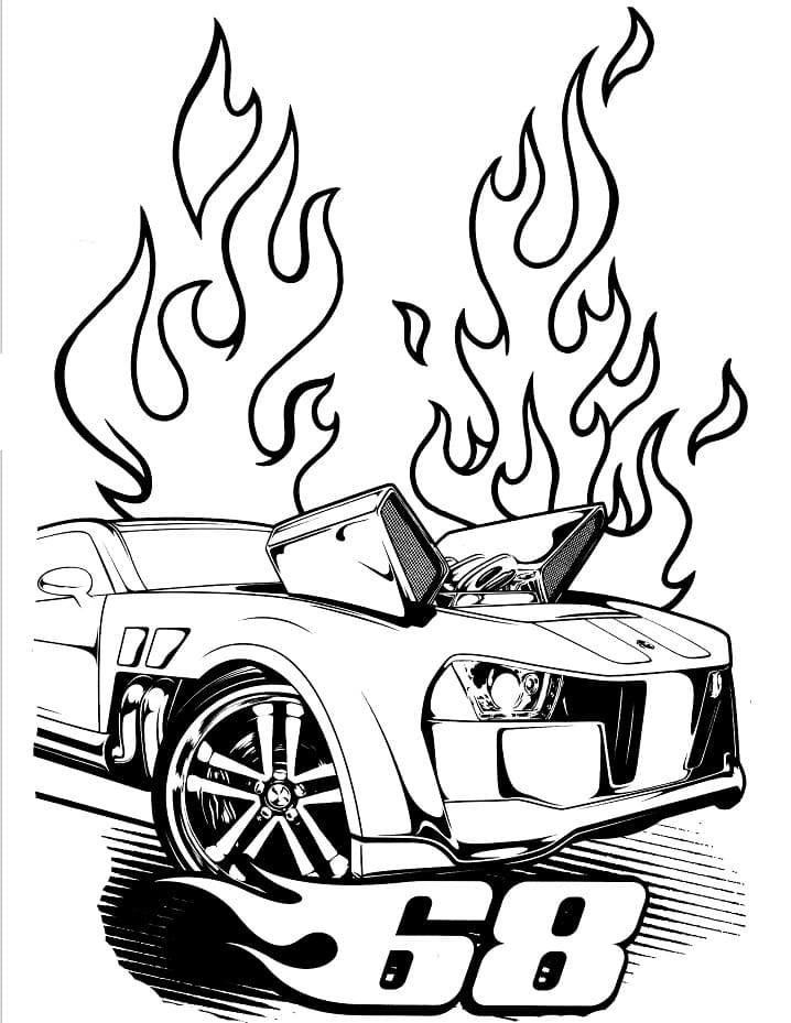 hämmästyttävä Hot Wheels Värityskuva