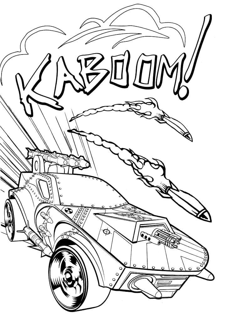 Hot Wheels Autoton tulostettava Värityskuva