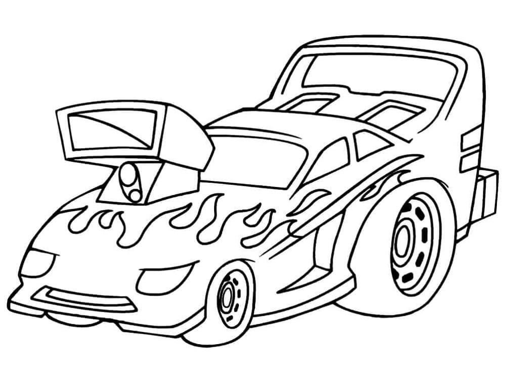 Hot Wheels ilmaiseksi tulostettava Värityskuva