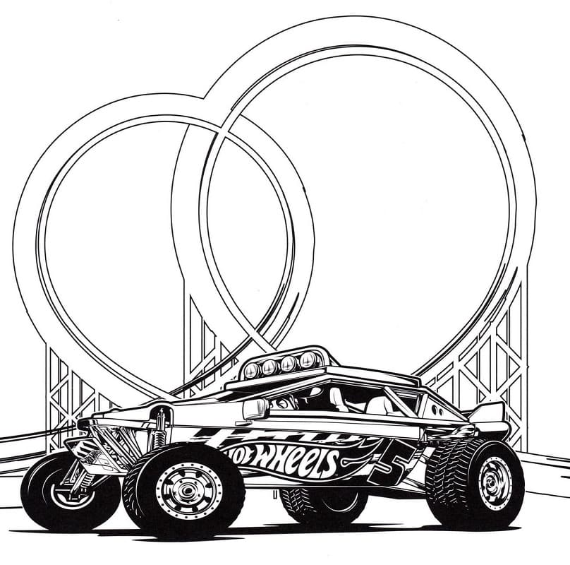 Hot Wheels ja Roller Coaster Värityskuva