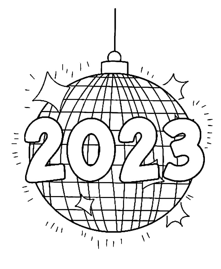 Hyvää uutta vuotta 2023 - arkki 12 Värityskuva
