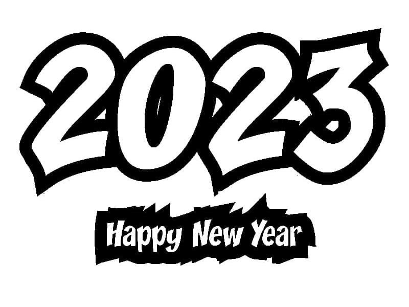 Hyvää uutta vuotta 2023 - arkki 14 Värityskuva