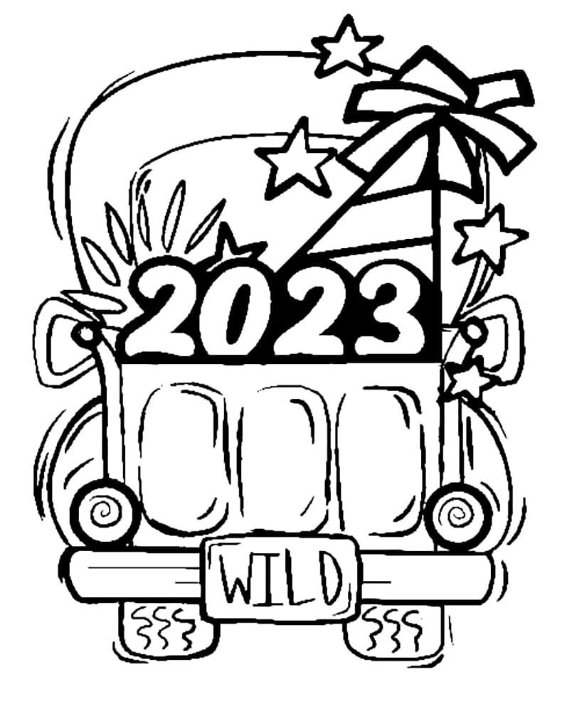 Hyvää uutta vuotta 2023 - arkki 17 Värityskuva