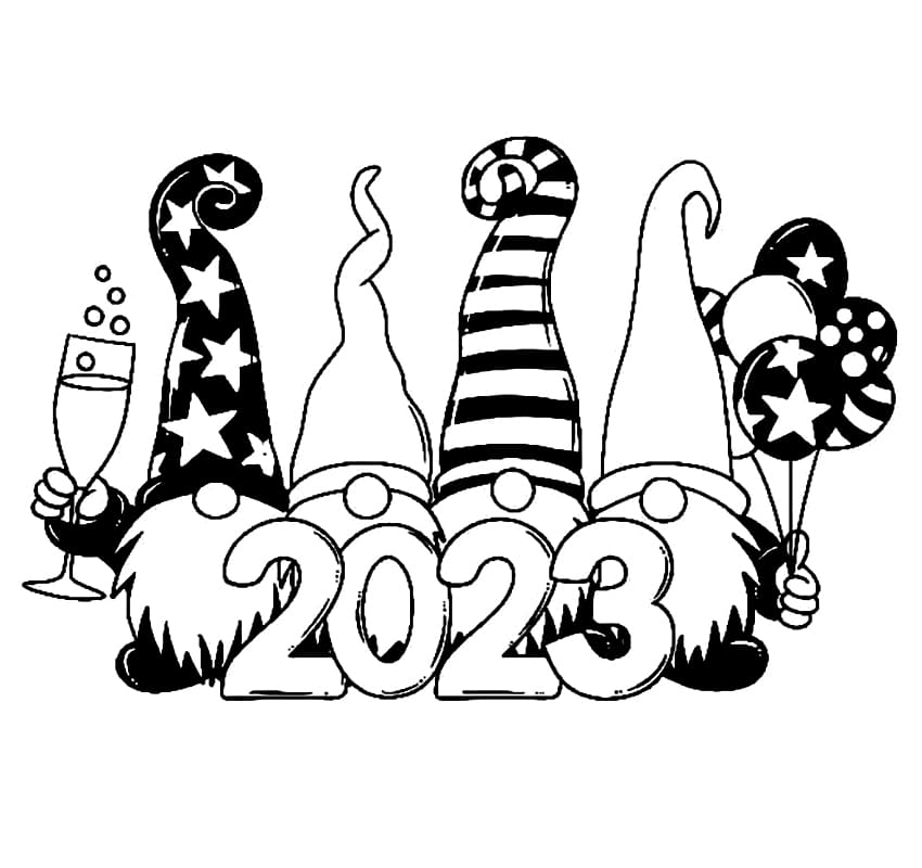 Hyvää uutta vuotta 2023 - arkki 18 Värityskuva