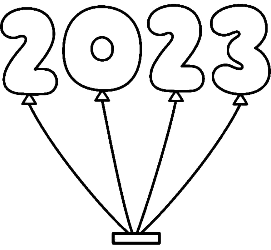 Hyvää uutta vuotta 2023 - arkki 6 Värityskuva