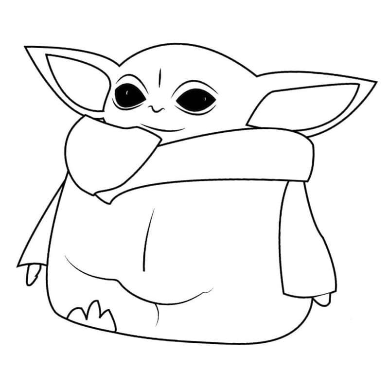 Ilmainen tulostettava Baby Yoda Värityskuva