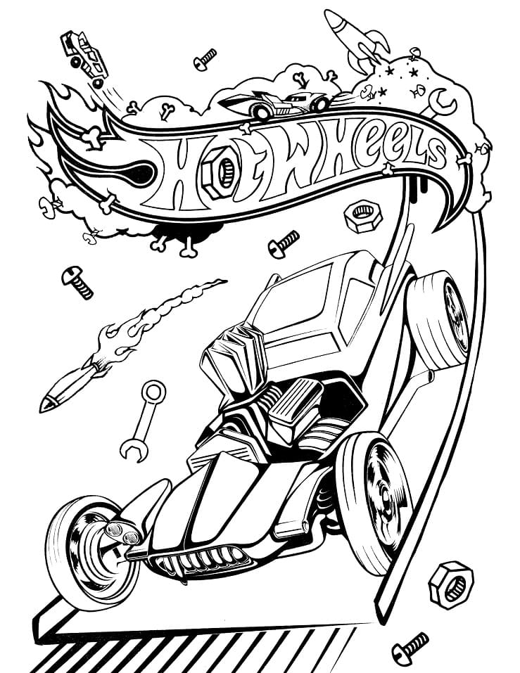 Ilmainen tulostettava Hot Wheels -auto Värityskuva