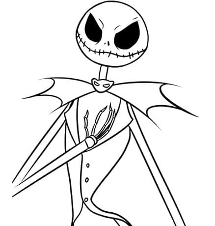 Jack Skellington ilmainen tulostettava Värityskuva