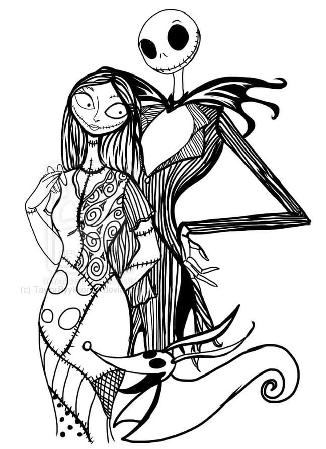 Jack Skellington ja Sally Värityskuva