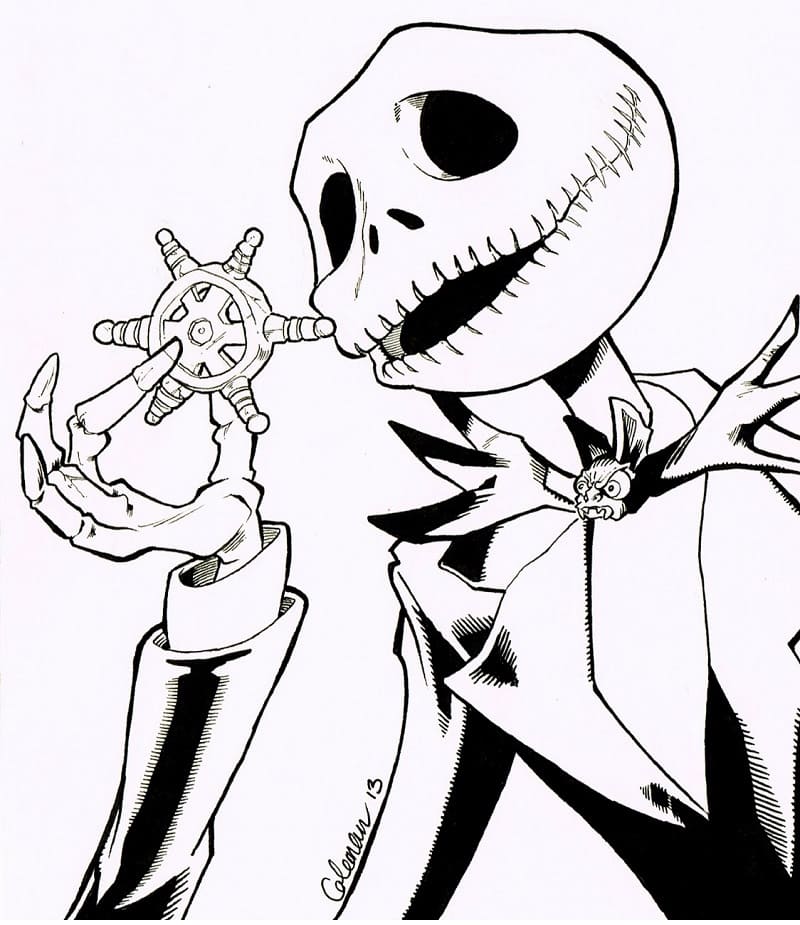 Jack Skellington Tulostettava Värityskuva