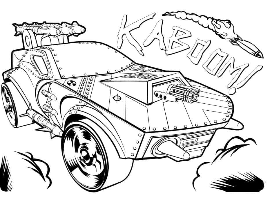 Kaboom Hot Wheels Värityskuva