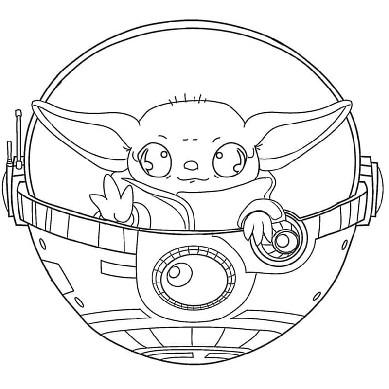 Kawaii Baby Yoda Värityskuva