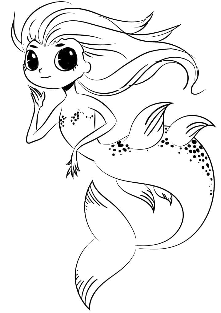 Mermaid Tulostettava Värityskuva