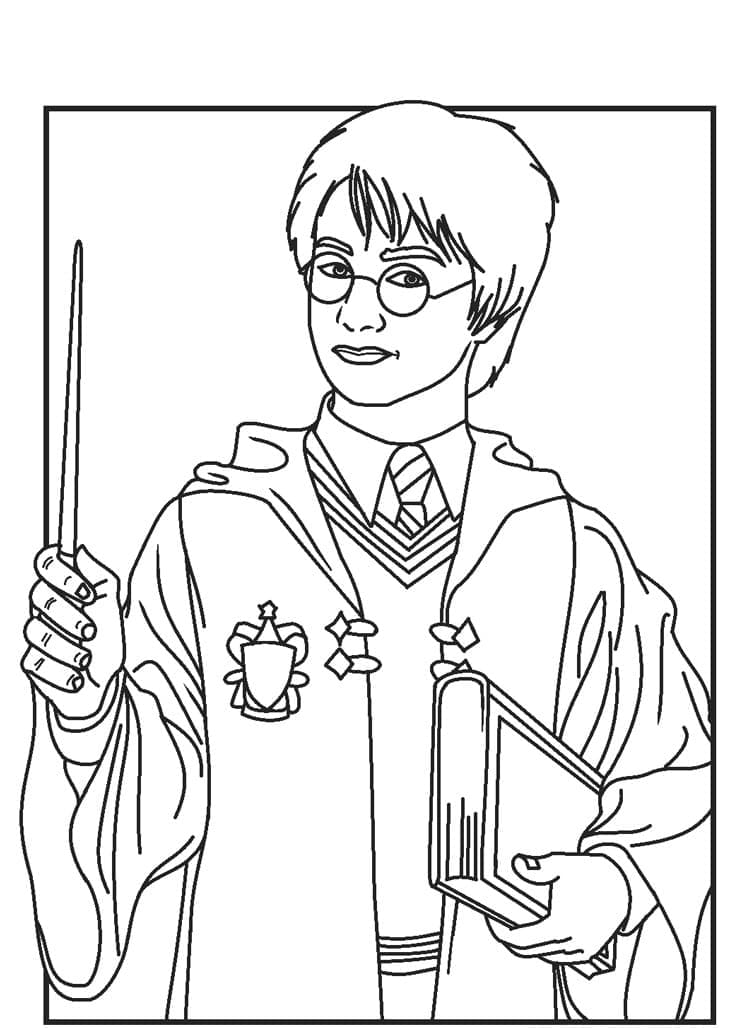 Onnellinen Harry Potter Värityskuva