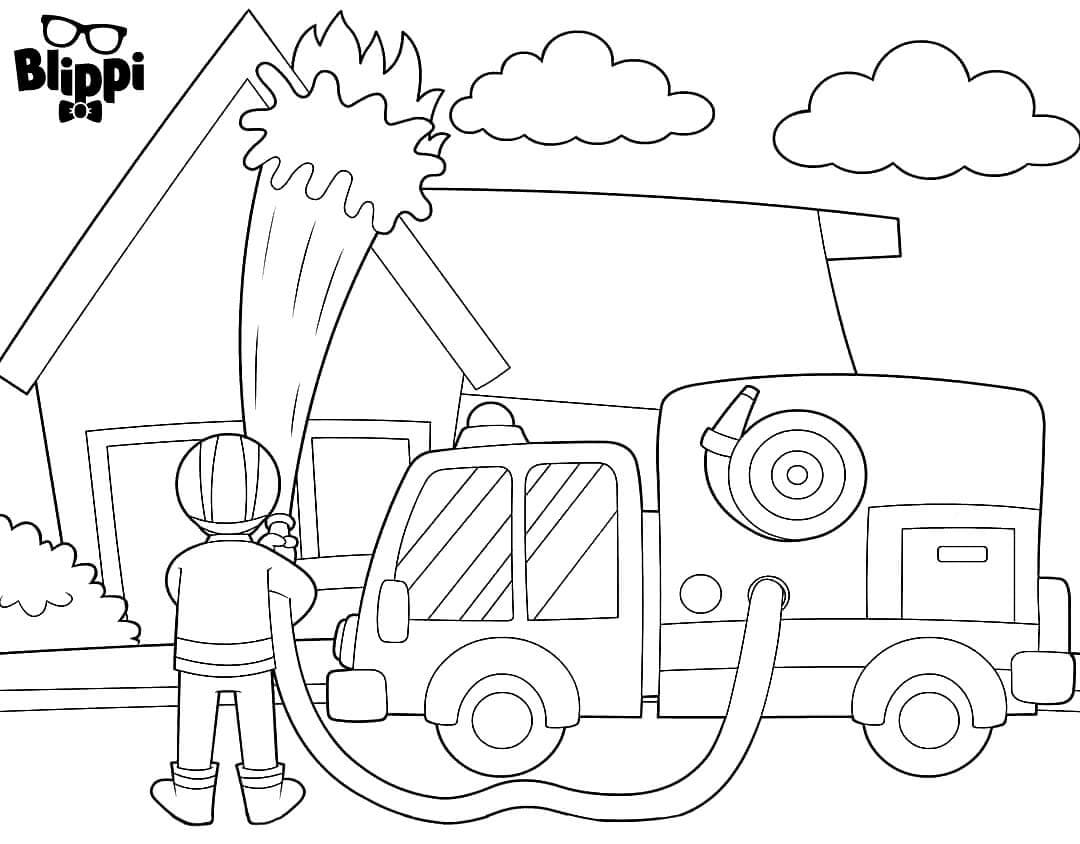 Palomies Blippi Värityskuva
