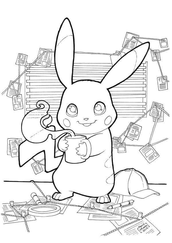 Pikachu elokuvasta Värityskuva