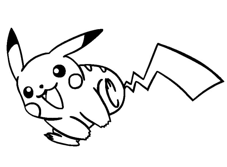 Pikachu hyppää Värityskuva