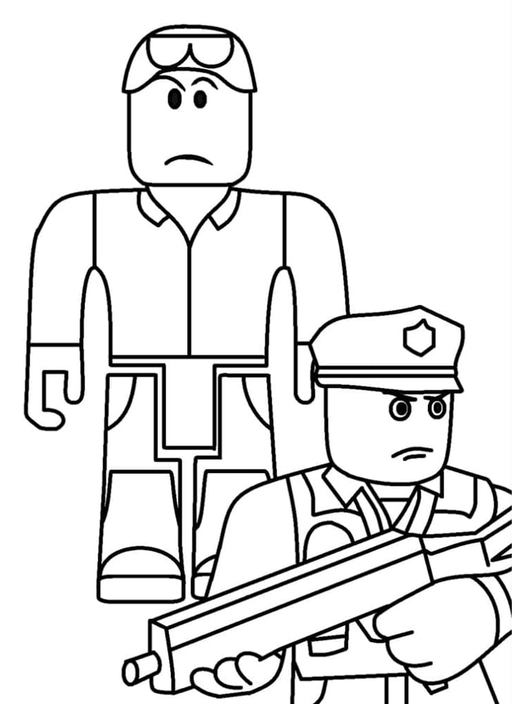 Poliisi Roblox Värityskuva