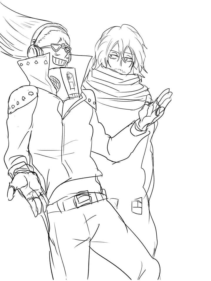 Present Mic ja Shota Aizawa Värityskuva