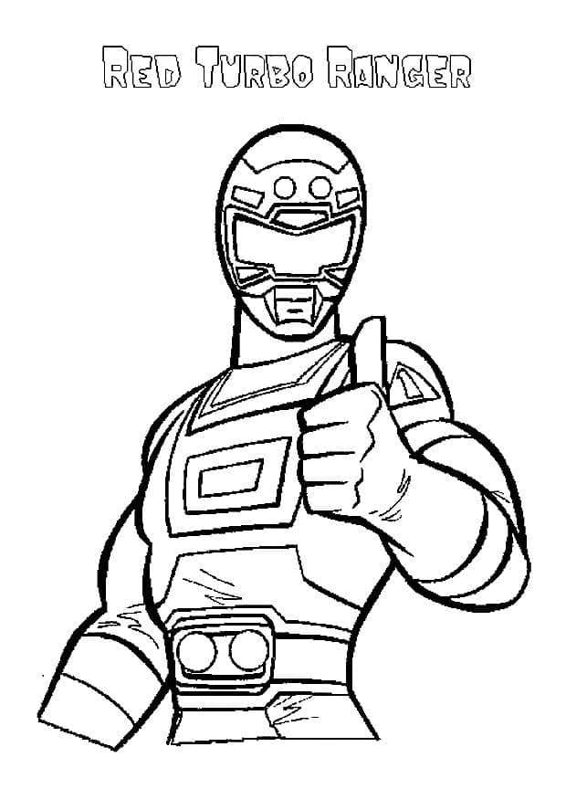 Punainen Power Rangers Turbo Värityskuva