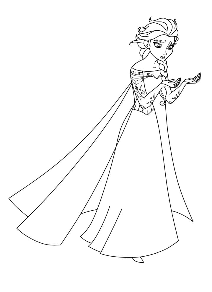 Queen Elsa Frozenista Värityskuva