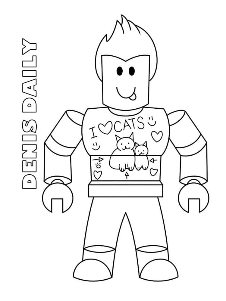 Roblox Denis Päivittäin Värityskuva