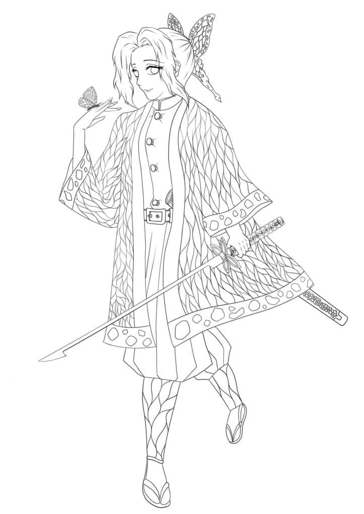 Shinobu Demon Slayer Värityskuva