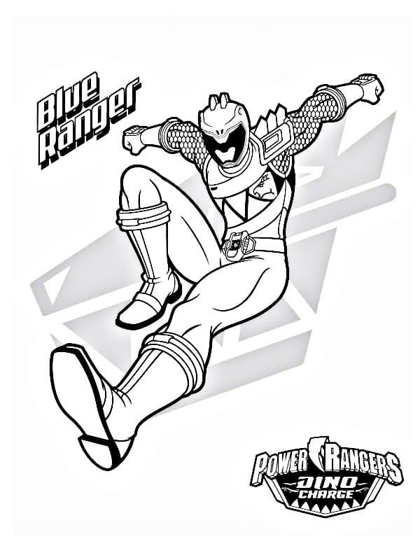 Sininen Power Rangers Värityskuva