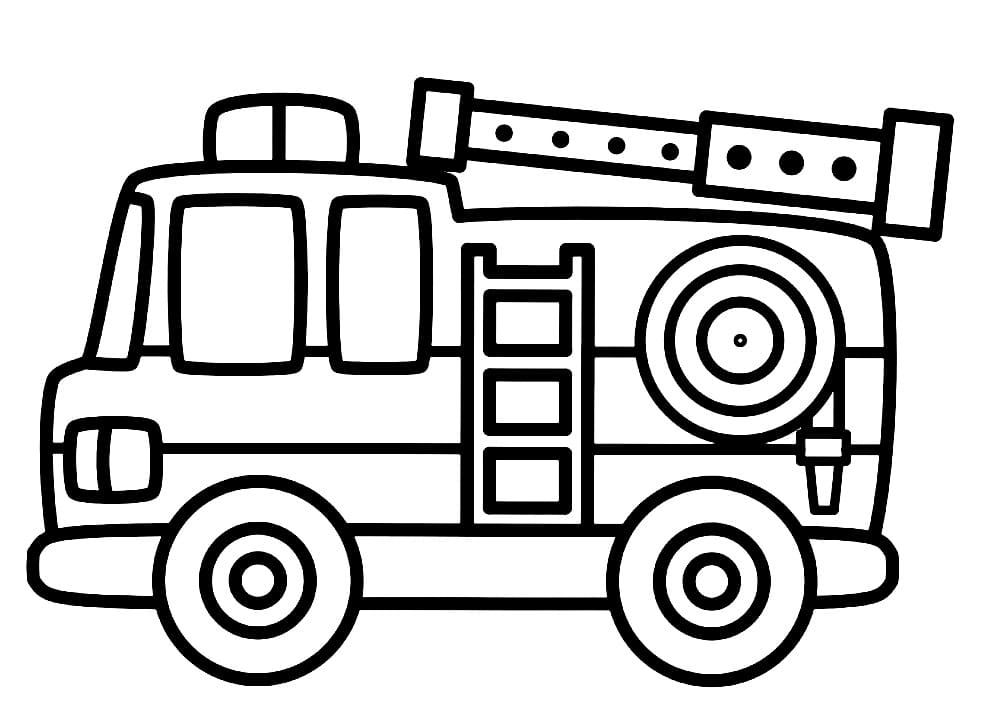 Söpö paloauto tulostettava Värityskuva