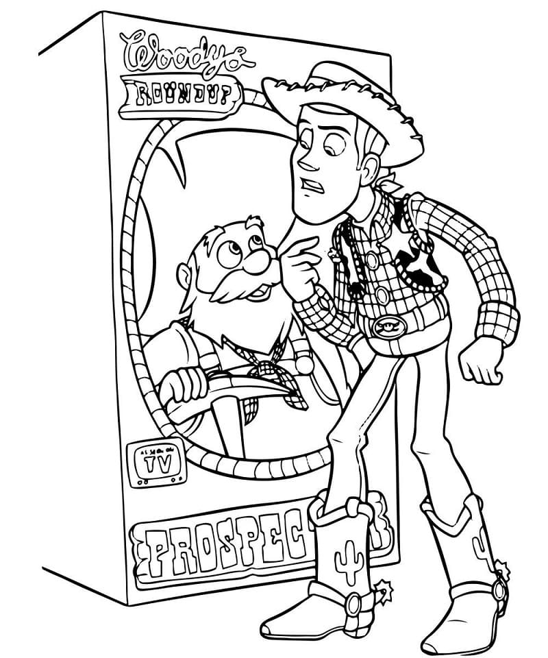 Stinky Pete ja Woody Toy Story Värityskuva