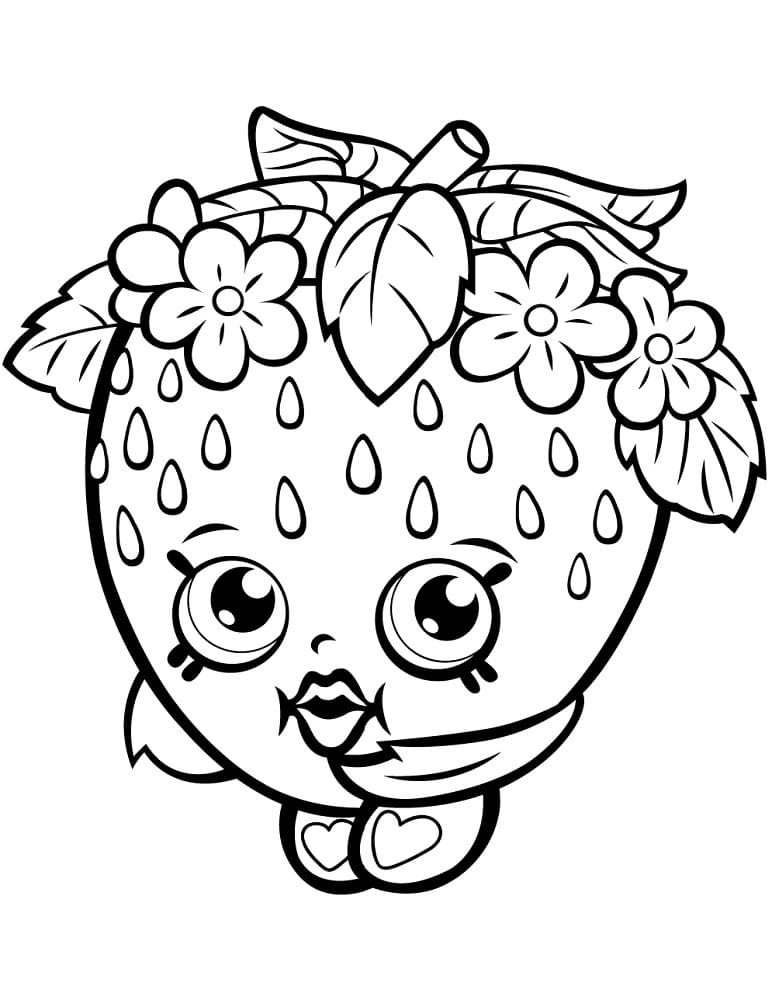 Strawberry Kiss Shopkins Värityskuva