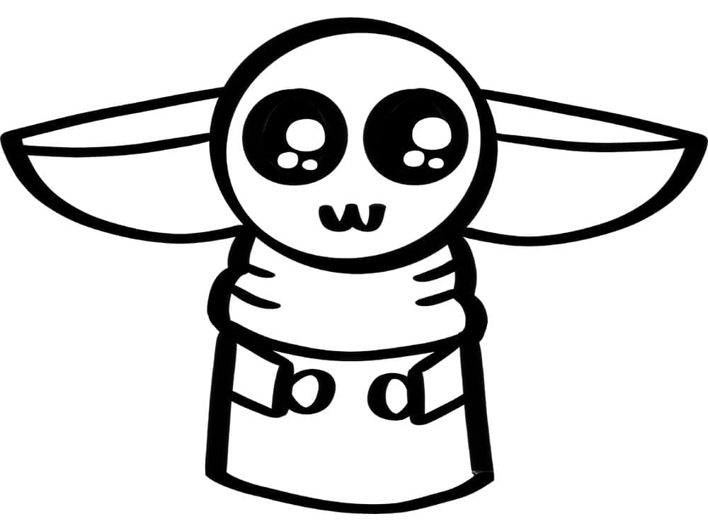 Suloinen Baby Yoda Tulostettava Värityskuva