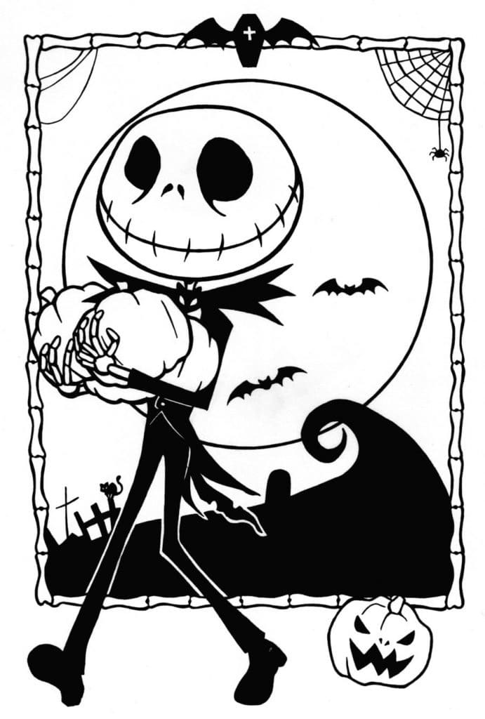 Suloinen Jack Skellington Värityskuva