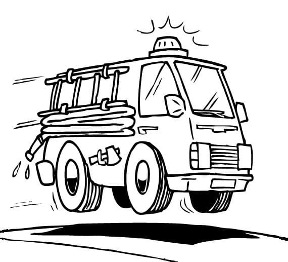 Suloinen paloauto Värityskuva