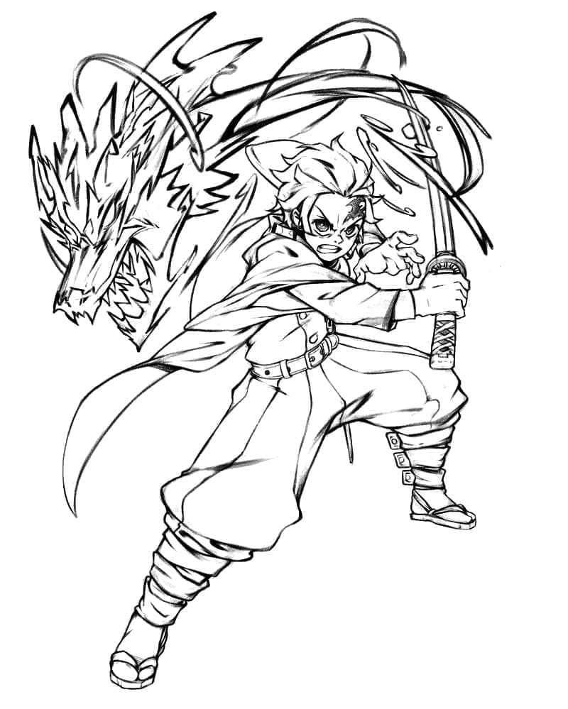Tanjiro Kamado Demon Slayer Värityskuva