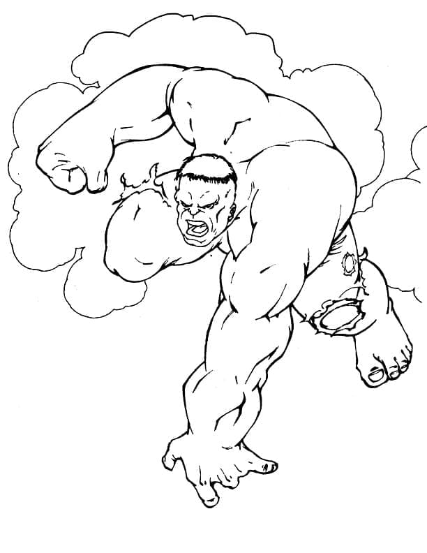 Tulostettava Hulk Värityskuva