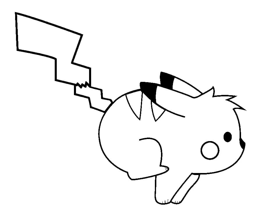 Tulostettava söpö Pikachu Värityskuva